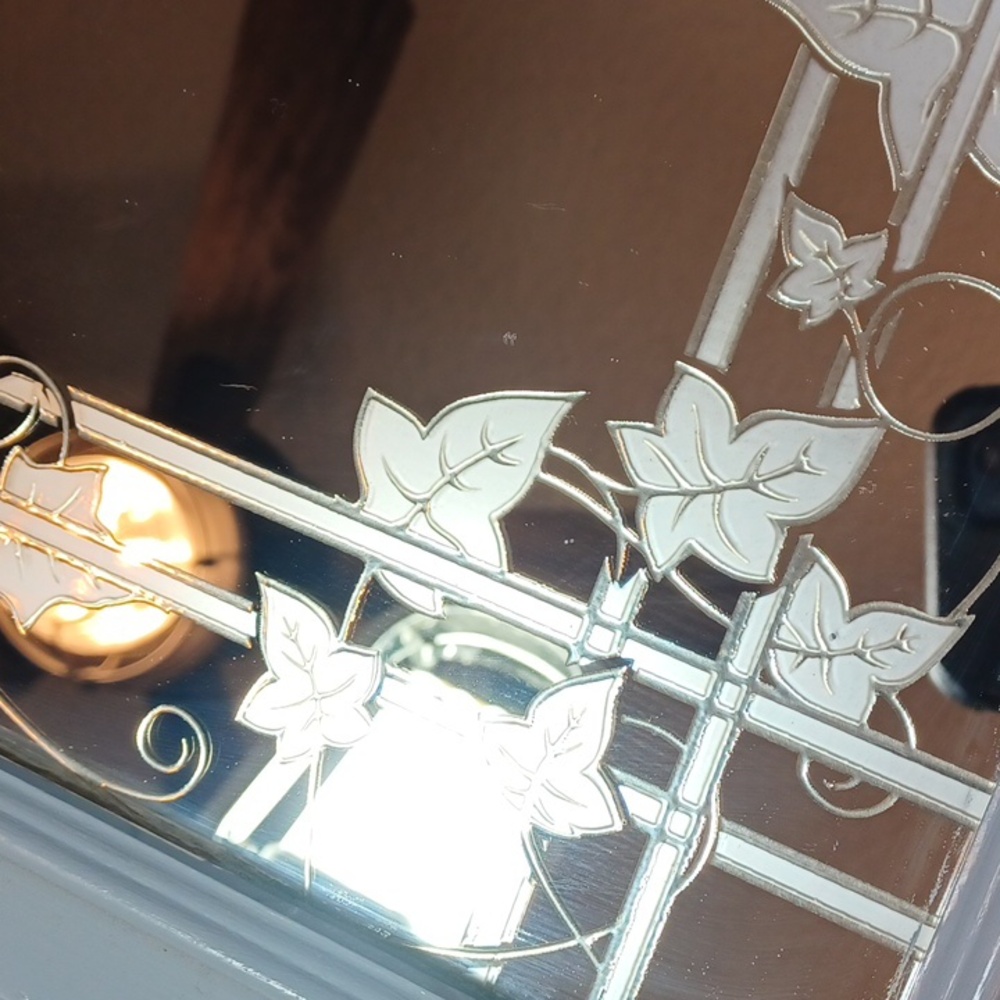Rectangle Etched Cottagecore VTG Leaf Framed Artsy Mirror - Picture 10 of 10